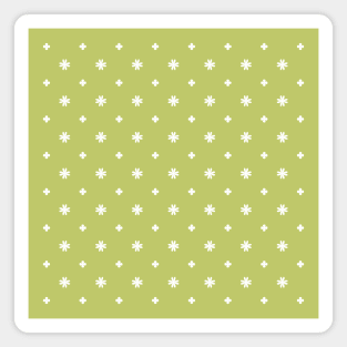 White Flower Pattern (Light Yellow) Magnet